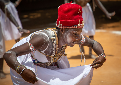 Women dancing during a ceremony in Adjoua Messouma Komians initiation centre, Moyen-Comoé, Aniassue, Ivory Coast