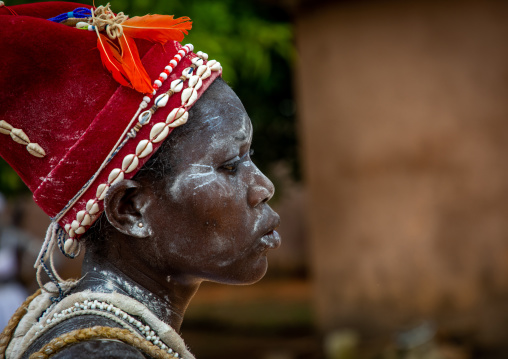 Komian woman during a ceremony in Adjoua Messouma Komians initiation centre, Moyen-Comoé, Aniassue, Ivory Coast