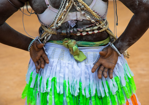 Komian woman during a ceremony in Adjoua Messouma Komians initiation centre, Moyen-Comoé, Aniassue, Ivory Coast