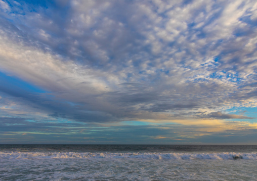 Rough sea under a cloudy sky, Sud-Comoé, Grand-Bassam, Ivory Coast