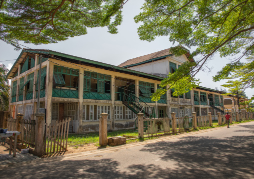 Old french colonial building formerly customs house in the UNESCO world heritage area, Sud-Comoé, Grand-Bassam, Ivory Coast