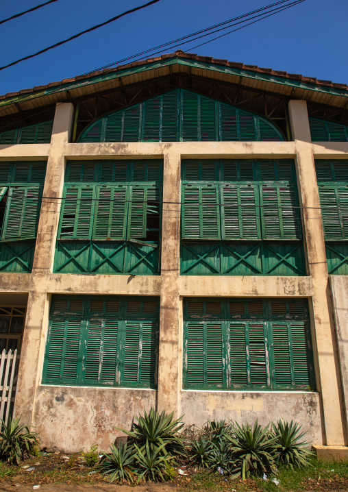 Old french colonial building formerly the customs house in the UNESCO world heritage area, Sud-Comoé, Grand-Bassam, Ivory Coast