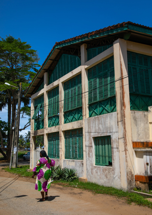 Old french colonial building formerly the customs house in the UNESCO world heritage area, Sud-Comoé, Grand-Bassam, Ivory Coast