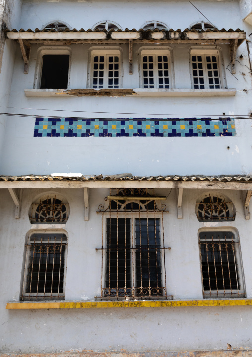 Old french colonial building formerly the Banque Centrale Africaine in the UNESCO world heritage area, Sud-Comoé, Grand-Bassam, Ivory Coast