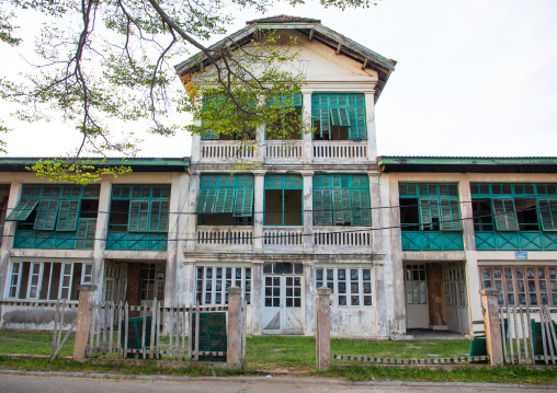 Old french colonial building formerly the customs house in the UNESCO world heritage area, Sud-Comoé, Grand-Bassam, Ivory Coast