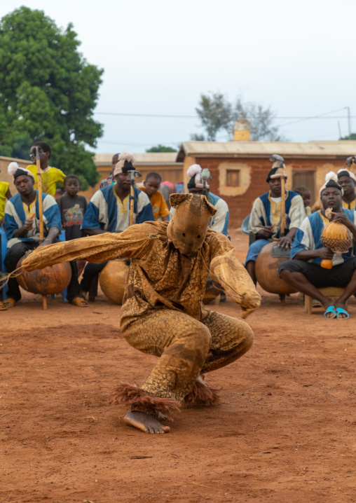 Boloye dance of the panther man in the Senufo community, Savanes district, Waraniene, Ivory Coast