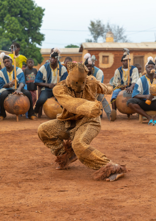 Boloye dance of the panther man in the Senufo community, Savanes district, Waraniene, Ivory Coast