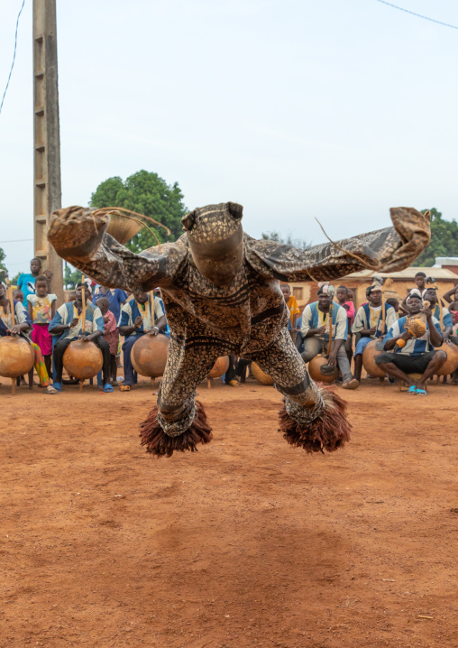 Boloye dance of the panther man in the Senufo community, Savanes district, Waraniene, Ivory Coast