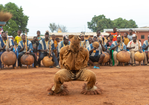 Boloye dance of the panther man in the Senufo community, Savanes district, Waraniene, Ivory Coast