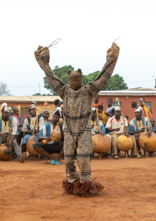 Boloye dance of the panther man in the Senufo community, Savanes district, Waraniene, Ivory Coast