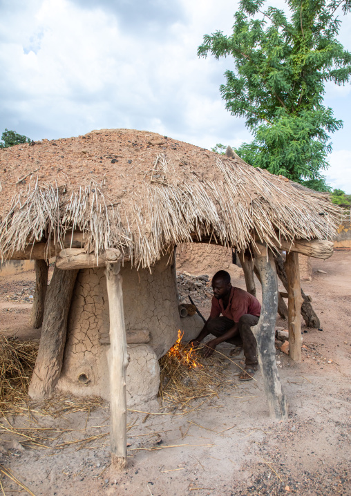 Senufo blacksmith preparing the fire, Poro region, Koni, Ivory Coast