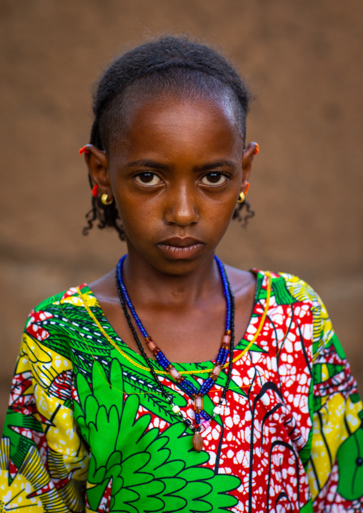 Portrait of a Peul tribe girl, Savanes district, Boundiali, Ivory Coast