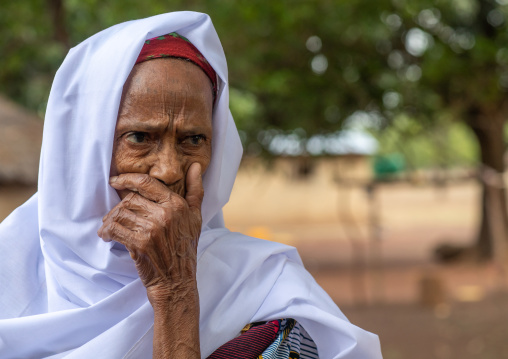 Portrait of a senior Peul tribe girl, Savanes district, Boundiali, Ivory Coast