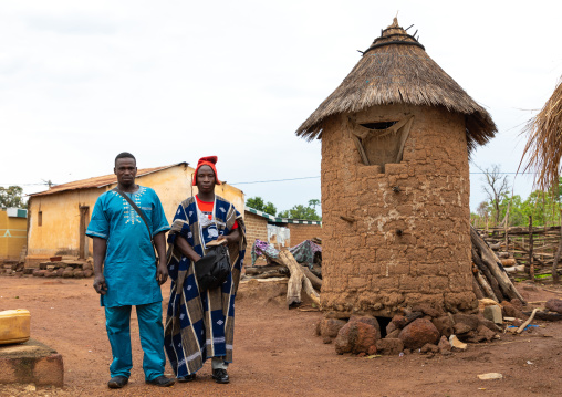 Young men attending the Poro society age-grade initiation in Senufo tribe during a ceremony, Savanes district, Ndara, Ivory Coast