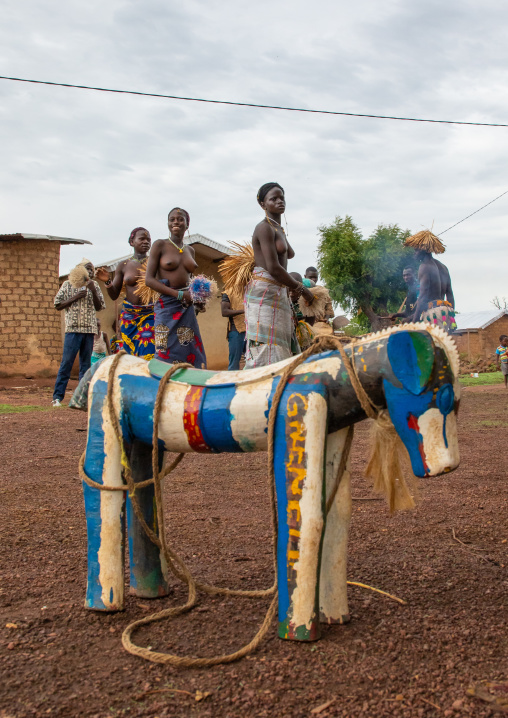 Wooden seat for the leader during the Ngoro dance, Savanes district, Ndara, Ivory Coast