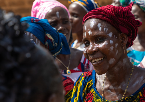 Dan tribe women celebrating the yam harvest in a village, Bafing, Godoufouma, Ivory Coast