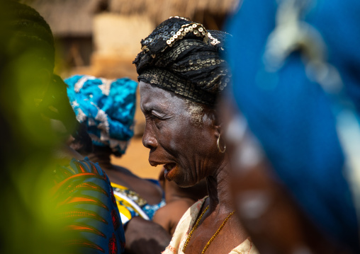 Dan tribe women celebrating the yam harvest in a village, Bafing, Godoufouma, Ivory Coast