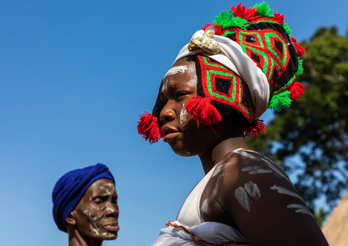 Dan tribe woman dancing during a ceremony, Bafing, Gboni, Ivory Coast