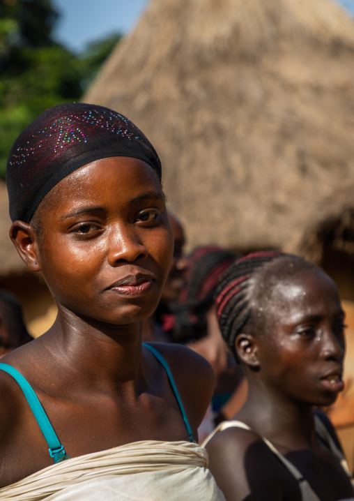 Dan tribe woman dancing during a ceremony, Bafing, Gboni, Ivory Coast