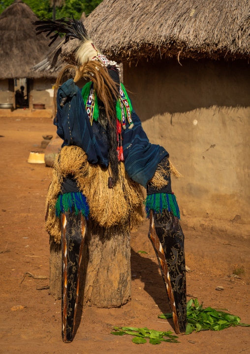 Dan tribe mask sacred dance during a ceremony, Bafing, Gboni, Ivory Coast