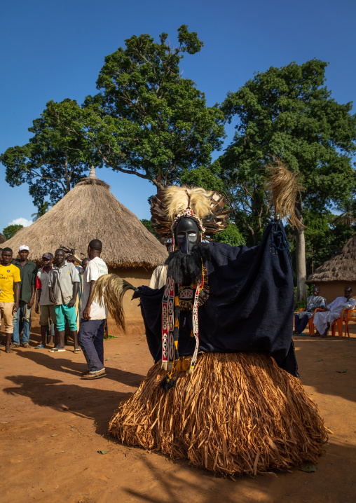 Dan tribe mask sacred dance during a ceremony, Bafing, Gboni, Ivory Coast