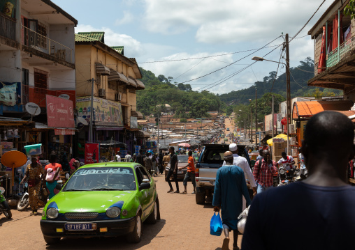 Busy african street, Tonkpi Region, Man, Ivory Coast