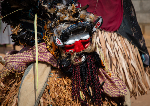 We Guere sacred mask dance during a ceremony, Guémon, Bangolo, Ivory Coast