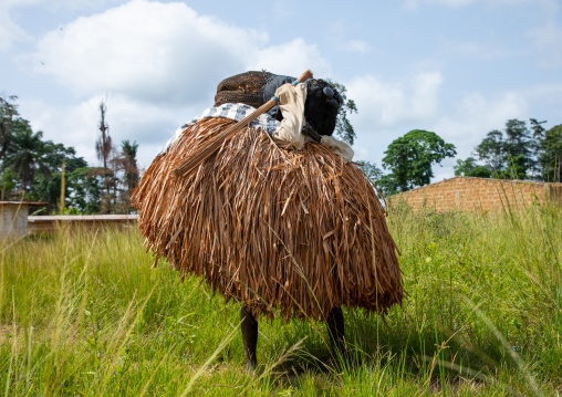 We Guere sacred mask dance during a ceremony, Guémon, Bangolo, Ivory Coast