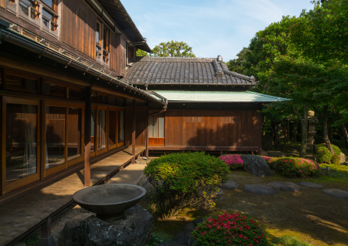 Garden of kyu asakura traditional japanese house from taisho era, Kanto region, Tokyo, Japan