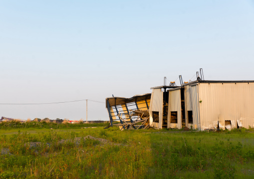 A house destroyed by the 2011 earthquake and tsunami five years after, Fukushima prefecture, Tomioka, Japan