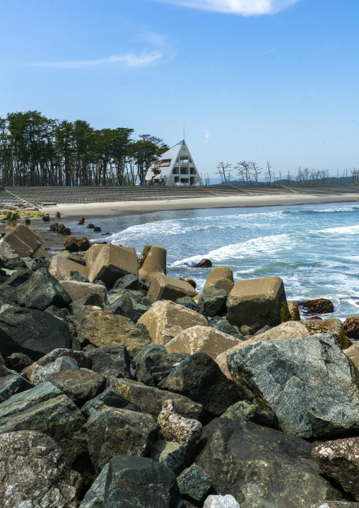 Highly contaminated beach after the daiichi nuclear power plant irradiation and the tsunami, Fukushima prefecture, Futaba, Japan