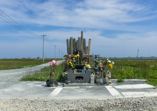 A shrine to victims of the 2011 tsunami, Fukushima prefecture, Namie, Japan