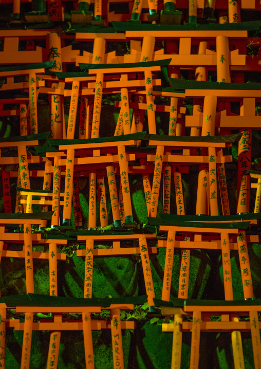 Small gates in fushimi inari shrine, Kansai region, Kyoto, Japan