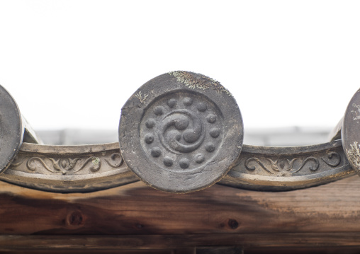 Roof tiles on a temple in daitoku-ji, Kansai region, Kyoto, Japan