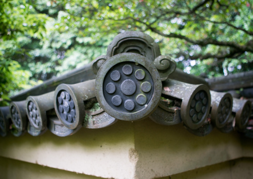 Roof tiles on a temple in daitoku-ji, Kansai region, Kyoto, Japan