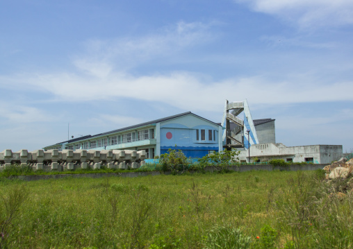 A school destroyed by the 2011 earthquake and tsunami five years after, Fukushima prefecture, Namie, Japan