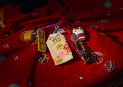 Hello kitty key ring of a 16 years old maiko called chikasaya, Kansai region, Kyoto, Japan