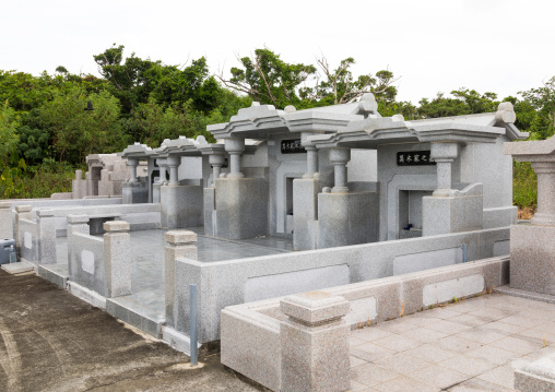 Graves in a cemetery, Yaeyama Islands, Taketomi island, Japan