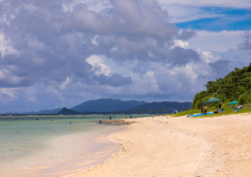 Empty Yonehara beach in summertime, Yaeyama Islands, Ishigaki, Japan