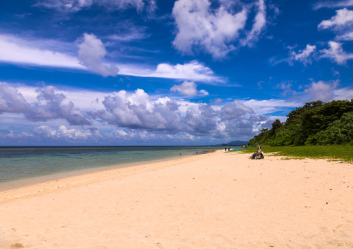 Empty Yonehara beach in summertime, Yaeyama Islands, Ishigaki, Japan