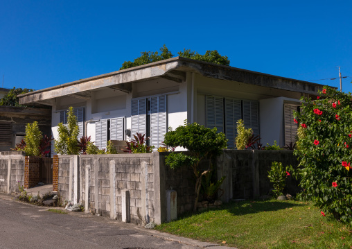 Local concrete house built to resist to typhoons, Yaeyama Islands, Ishigaki, Japan