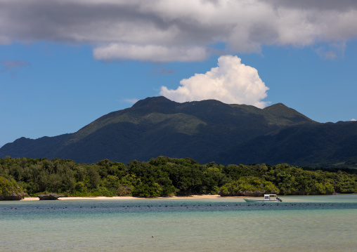 Boat in Kabira bay, Yaeyama Islands, Ishigaki, Japan