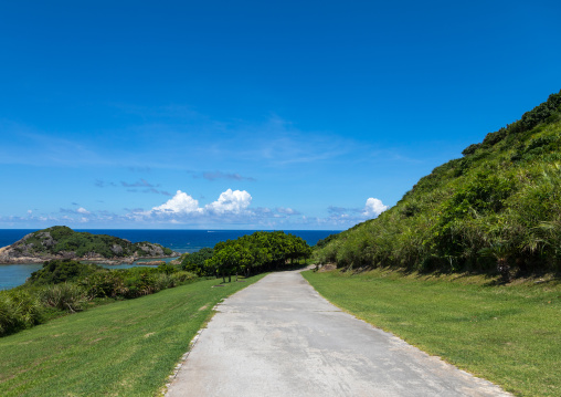 Beautiful road along the coastline, Yaeyama Islands, Ishigaki, Japan