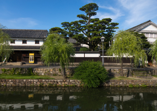 Old houses along the riverbank in Bikan historical quarter, Okayama Prefecture, Kurashiki, Japan