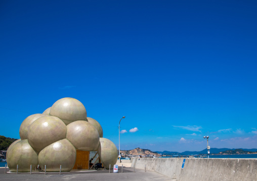 Passenger terminal shaped like a cloud in the port, Seto Inland Sea, Naoshima, Japan