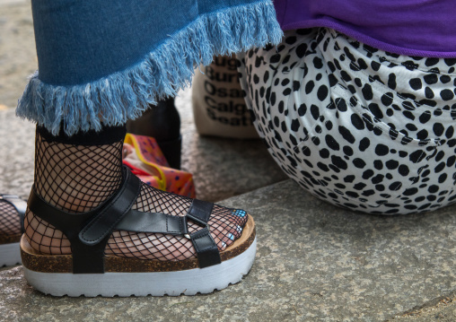 Shoes of cosplay girls, Kansai region, Osaka, Japan