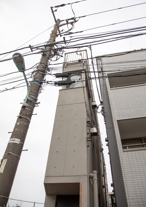 Very narrow house in the city, Kanto region, Tokyo, Japan