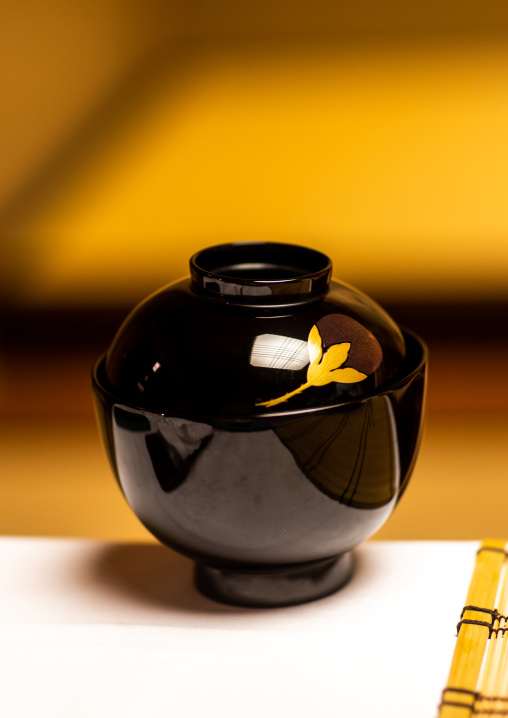 Miso soup bowl on a table, Ishikawa Prefecture, Kanazawa, Japan