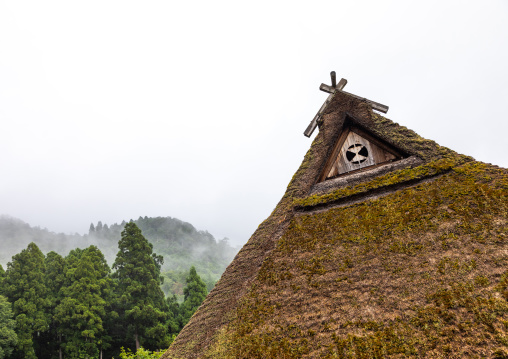 Thatched roofed house in a traditional village, Kyoto Prefecture, Miyama, Japan