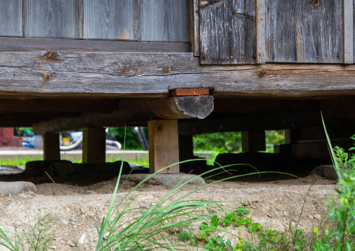 Anti-seismic pillar in an old house, Kyoto Prefecture, Miyama, Japan